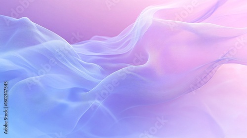 Abstract Pastel Wave Background Flowing Pink Purple Blue Fabric Texture