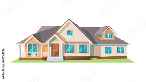 Find your dream home beautiful house illustration with architectural design and real estate property concept