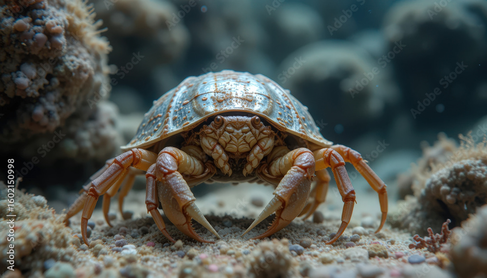 Underwater crab encounter coral reef marine life photography tropical environment close-up perspective Underwater crab encounter coral reef marine life photography tropical environment close-up perspective