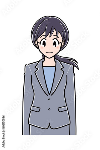 スーツのOLさん（上半身・正面）