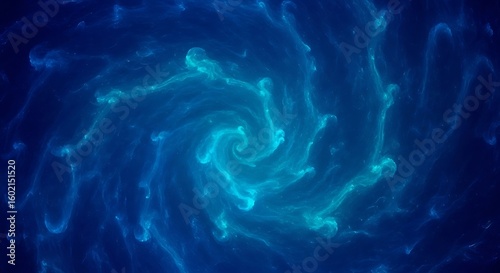 Captivating Deep Blue Abstract Vortex of Swirling Energy and Light Emanations