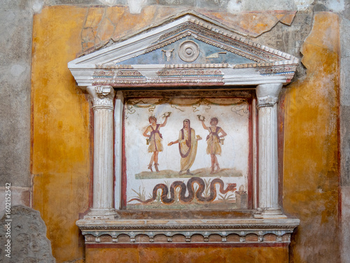 Pompeii. The Lararium, a Domestic Sanctuary in the House of the Vetti.