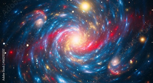 Magnificent Spiral Galaxy Formation Displaying Cosmic Energy and Star Birth