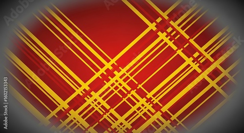 Striking red and gold geometric pattern creating a bold and modern abstract background effect