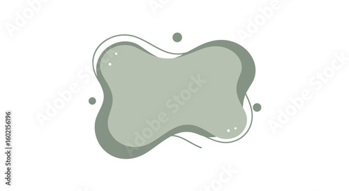 Abstract green organic shape with fluid dynamics and minimalist design