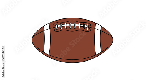 Simple flat design american football ball with white stripes on white