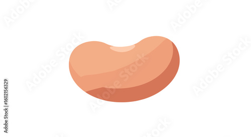 Minimalistic 3d bean icon with soft gradient on white background
