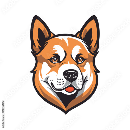 Sleek flat mascot logo showing a loyal dog character
