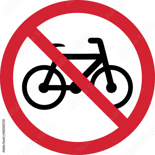 No cycling sign line art icon