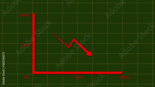 Dramatic Economic Downturn Displayed as a Red Arrow on a Grid Chart Symbolizing Market Decline and Financial Crisis Visualization