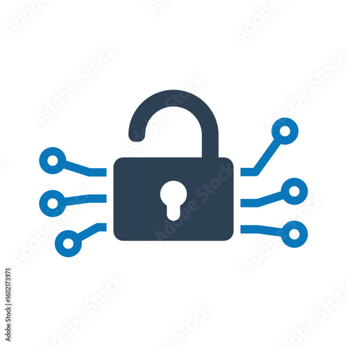 Cyber Security Icon Flat Design Vector
