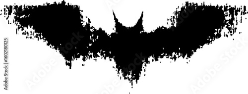 grunge silhouette of a bat illustration