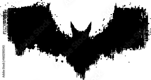 grunge silhouette of a bat illustration