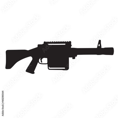 Black silhouette of a grenade launcher weapon
