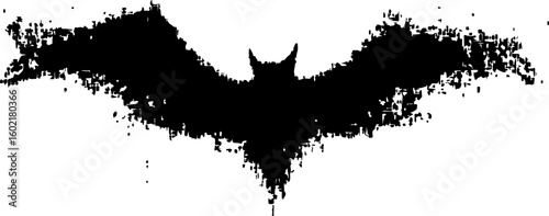 grunge silhouette of a bat illustration