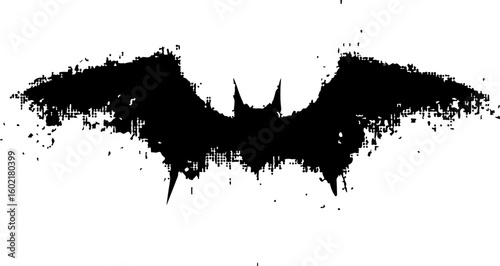grunge silhouette of a bat illustration