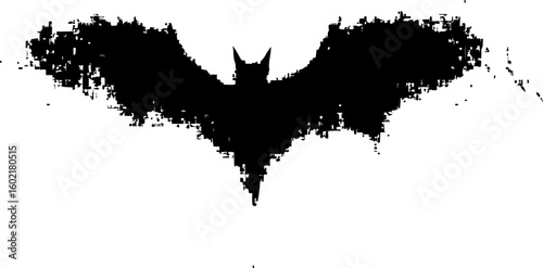 grunge silhouette of a bat illustration
