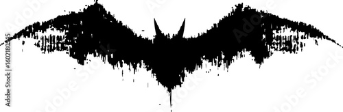 grunge silhouette of a bat illustration