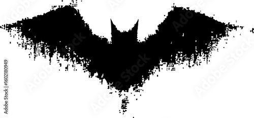 grunge silhouette of a bat illustration