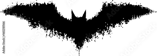 grunge silhouette of a bat illustration