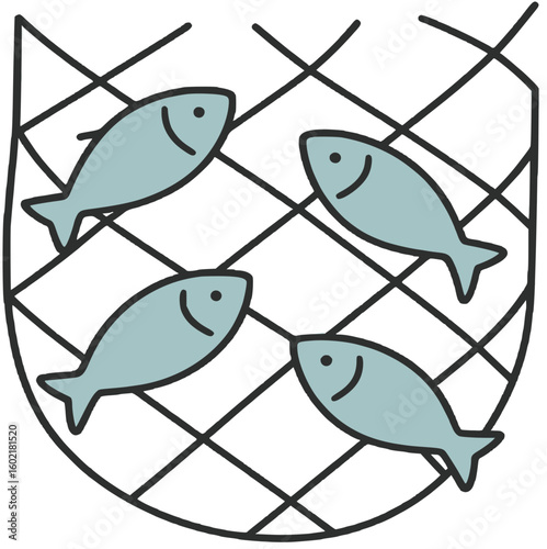 그물에 갇힌 물고기