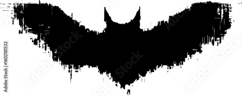 grunge silhouette of a bat illustration