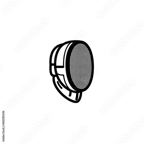  Fencing mask icon in minimalist style for sports and competition concept