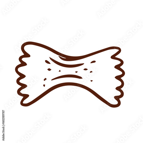 Big collection italian pasta. Different types of uncooked pasta for backgrounds, menu, stickers, cafe, restaurant, bar, shop. Seamless pattern of Italian cuisine staples. Vector hand drawn style illus