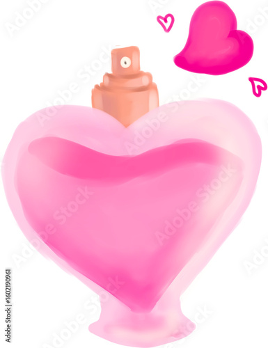 Wallpaper Mural Romantic pink purfume bottle heart Torontodigital.ca