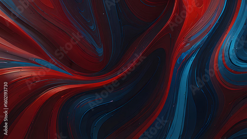 Smooth red and blue flowing silk waves create an abstract, soft fabric design