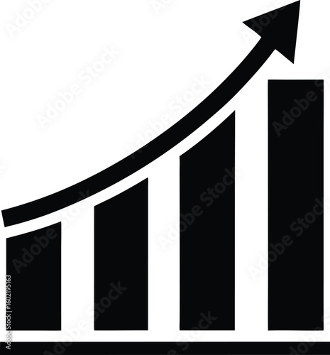 bar graph increasing icon vector   1