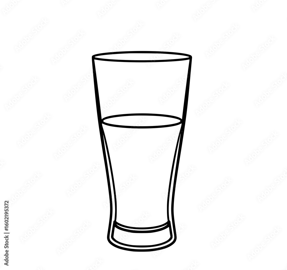 Glass of Juice: Simple Line Art Illustration of a Glass Glass of Juice: Simple Line Art Illustration of a Glass