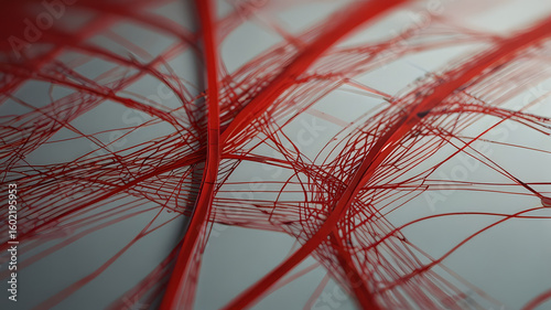A 3D render of a basketball sphere with glowing lines forming a wire net design against a sky background, merging sport and technology concepts