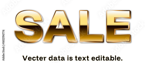 GOLD文字_SALE_ベクターデータは打ち換え可能_アピアランス編集可能