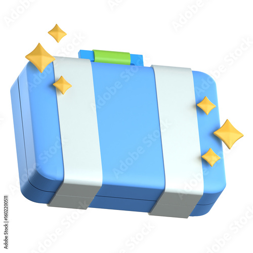 Briefcase 3d icon colorful style