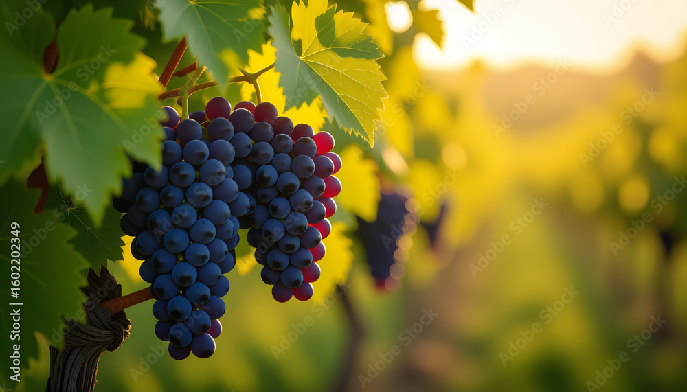 Fototapeta premium Wine Grapes on the Vine Close-up