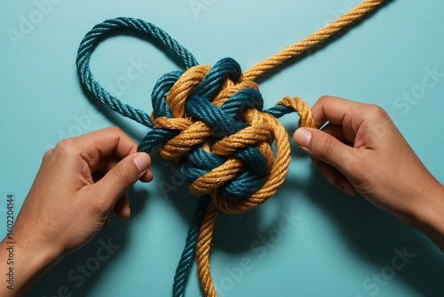 Hands Untangling Intertwined Ropes - Solving Complex Problems & Business Challenges