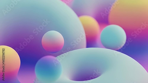 Abstract 3D render of smooth rounded shapes with gradient colors