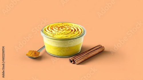 Golden Turmeric Latte Studio Shot, Cinnamon, Spice