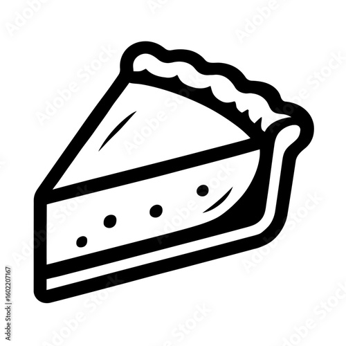 Delicious Slice of Pie - Classic Sweet Baked Dessert Outline