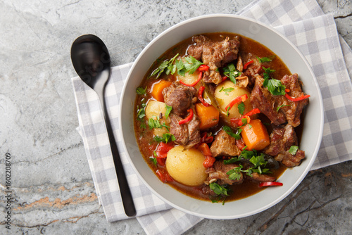 Tableau sur toile Semur Daging or Sweet Beef Stew closeup in the bowl on the table