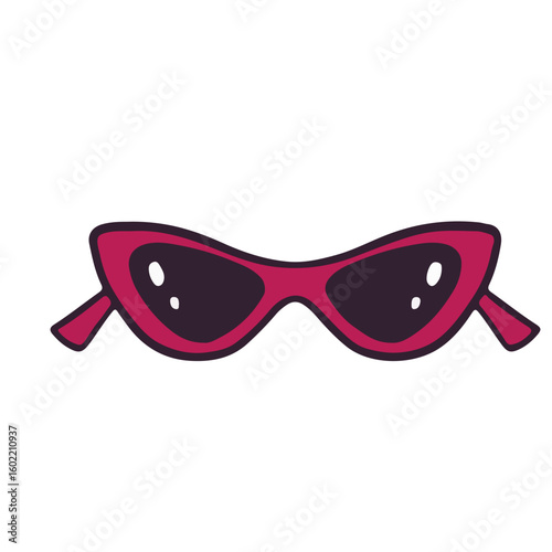 Red women%27s sunglasses. Flat vector illustration