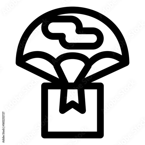 Parachute delivery icon
