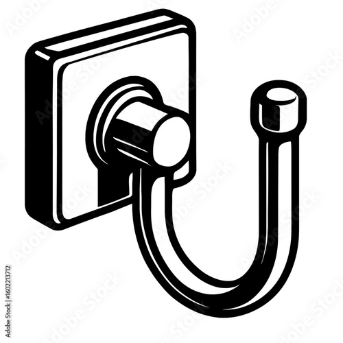 Sleek Wall Mounted Hook for Hanging Clothes and Accessories