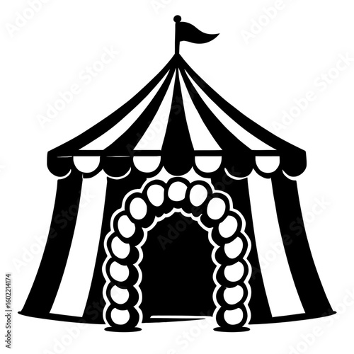 Festive Circus Tent with Balloon Arch Entrance for Grand Shows