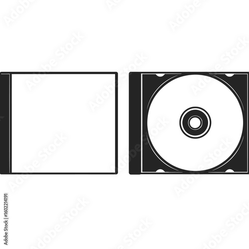 Empty CD Case with Blank Disk for Data Storage and Media Organization