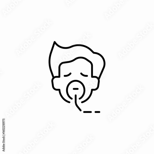 breathing assist icon sign vector