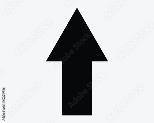 Arrow Pointing Up Point Ahead Enter Entrance Position Path Pathway Straight North Access Back Reverse Black White Vector Icon Sign Symbol Graphic Artwork