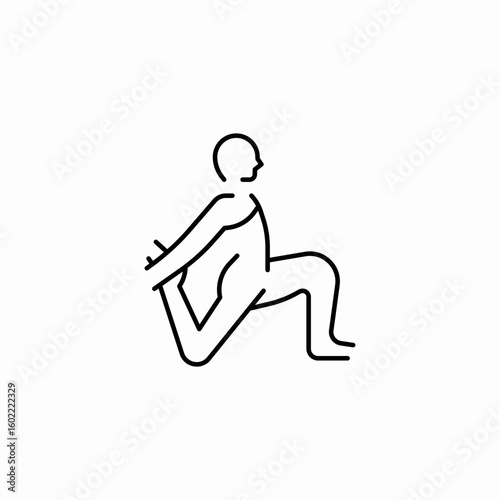 leg stretching warmup icon sign vector