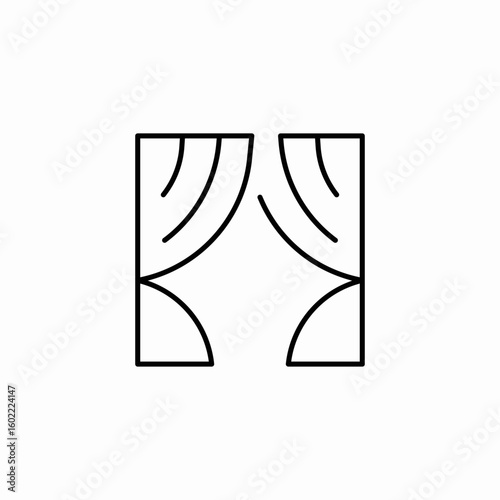 stage curtain icon sign vector